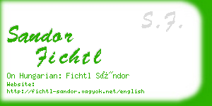 sandor fichtl business card